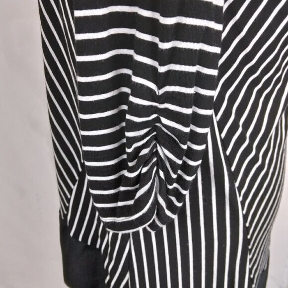 Chico’s | Black White Stripe Stretch Tunic Top | Size M - Picture 3 of 8